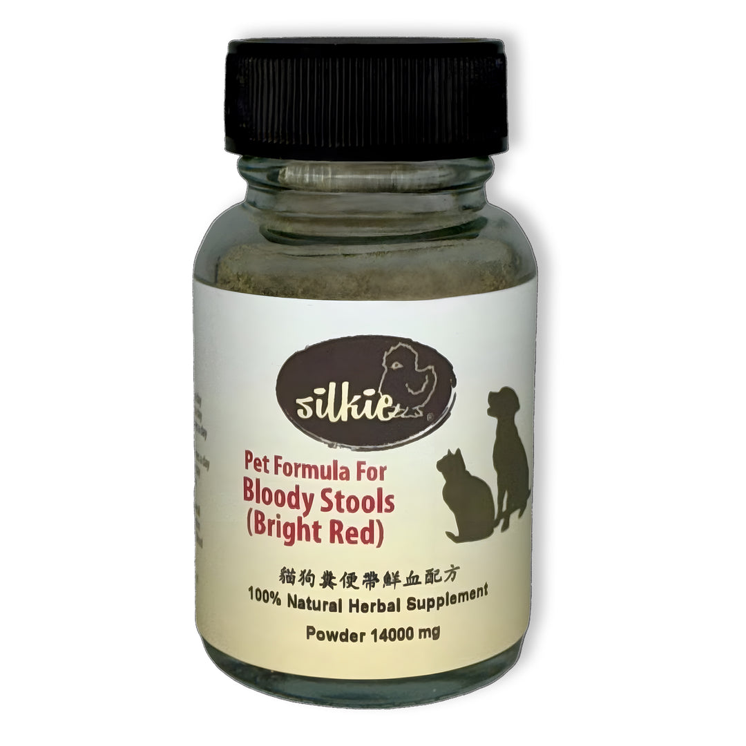Phân có máu của thú cưng (màu đỏ tươi) - có máu đỏ tươi trong phân, rặn khi đi tiêu, khó chịu ở bụng, thỉnh thoảng nôn mửa...