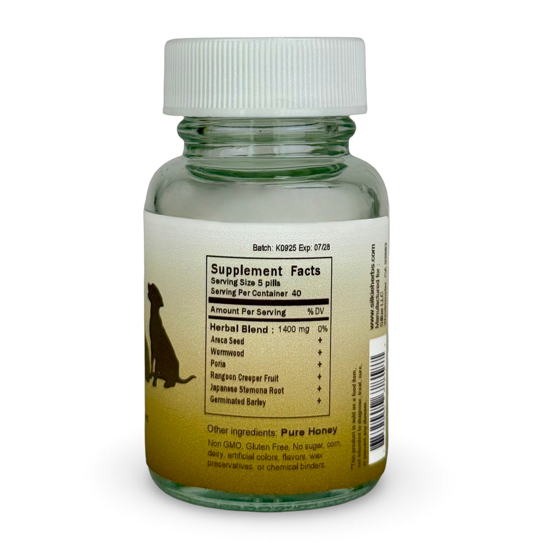 Thú cưng bị phân có ký sinh trùng - sụt cân, đầy hơi, có giun hoặc trứng trong phân, phân mềm hoặc tiêu chảy, lông xỉn màu...