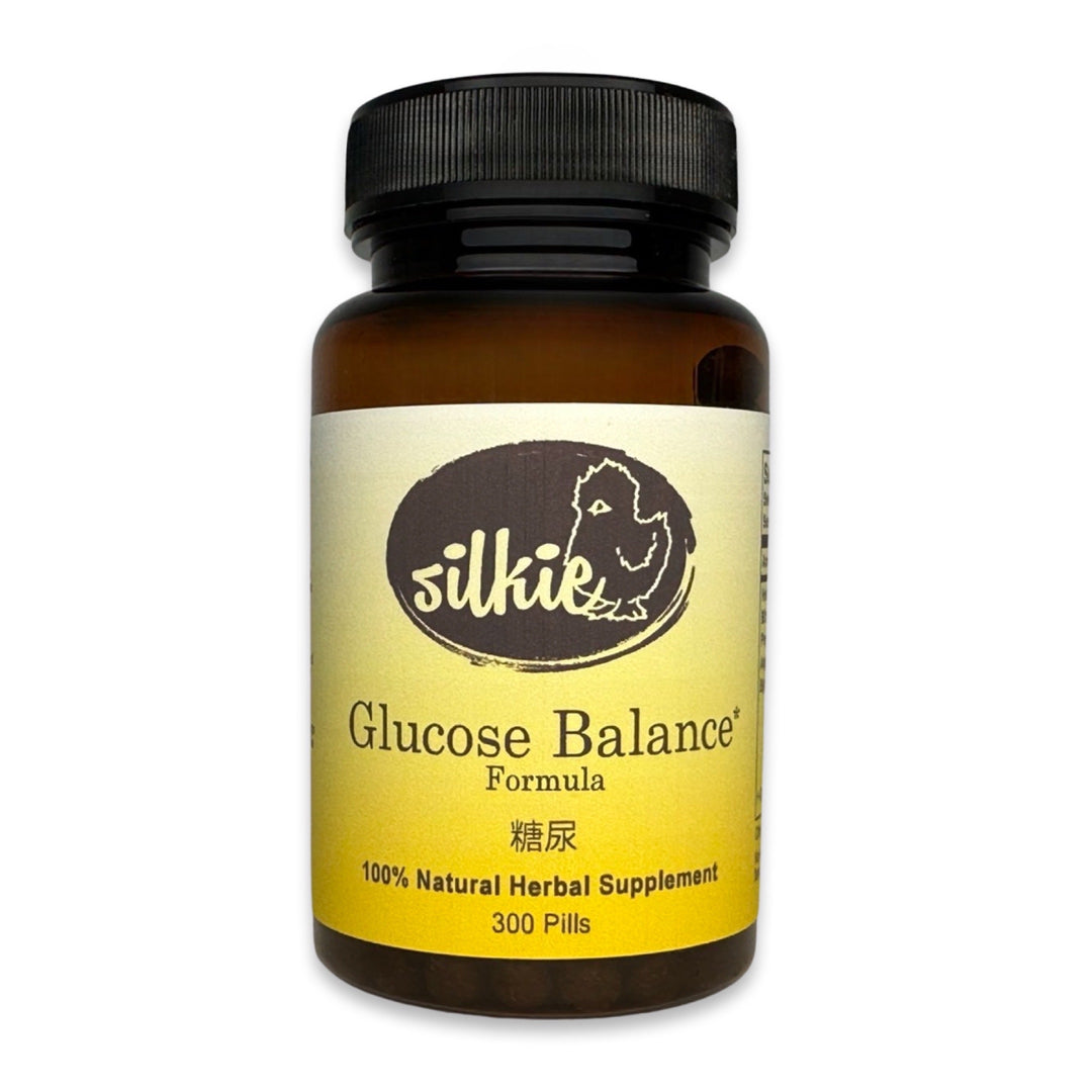 Blood Sugar Support Supplement by Silkie Herbs for healthy glucose balance and metabolic wellness, made and packaged in the USA.