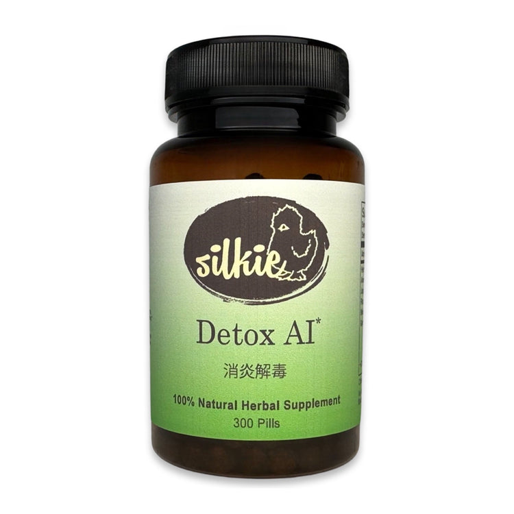 Detox Supplement by Silkie Herbs for healthy inflammatory response, skin wellness, and natural detoxification support, made and packaged in the USA.