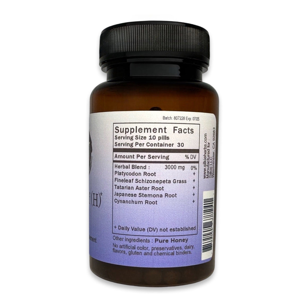 Traditional Chinese herbal formula for dry cough, throat irritation, respiratory wellness, and lung support