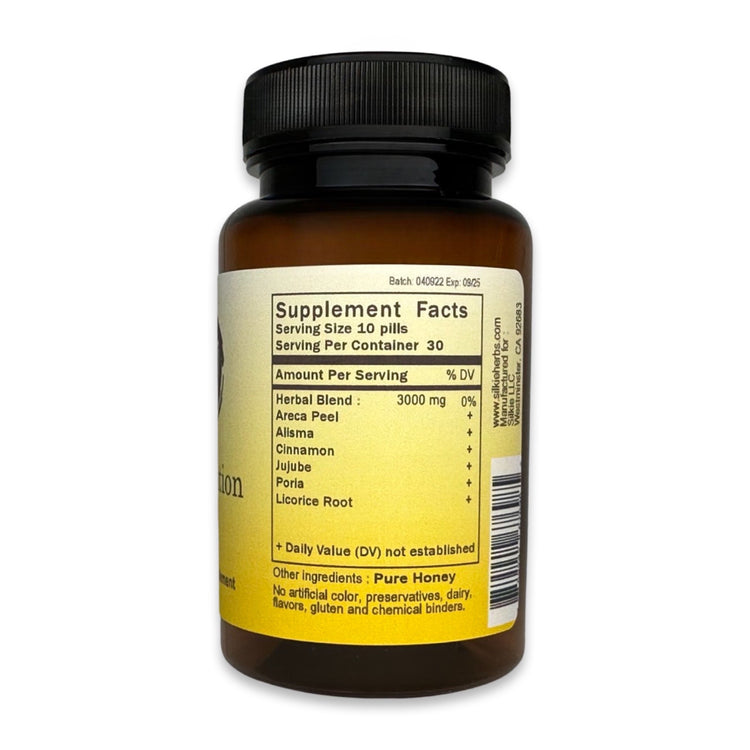 Traditional Chinese herbal formula for water retention relief, pitting edema, swollen ankles, feet, and lower leg support