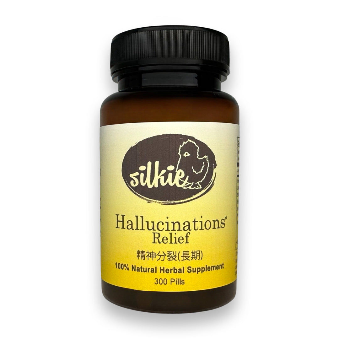 Hallucination Relief herbal supplement for emotional balance, mental clarity, and Liver health, made and packaged in the USA.