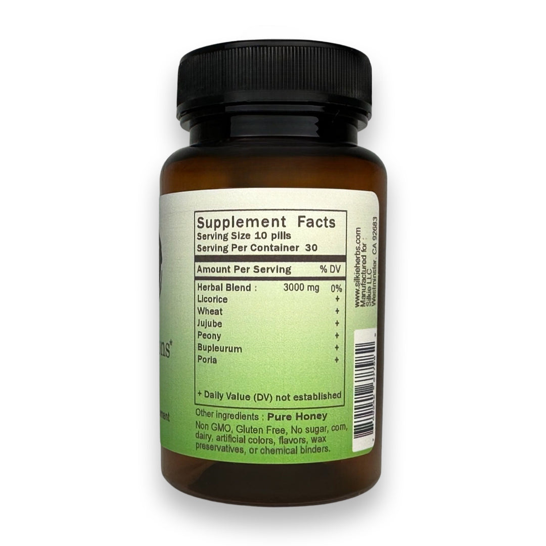 Traditional Chinese herbal formula for emotional wellness, calmness, and healthy Liver function