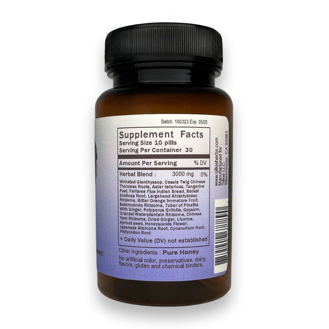 Traditional Chinese herbal formula supporting cough relief, lung health, respiratory comfort, and immune wellness