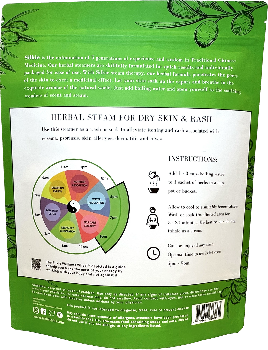 2 件装草药蒸汽，适合干性皮肤和皮疹