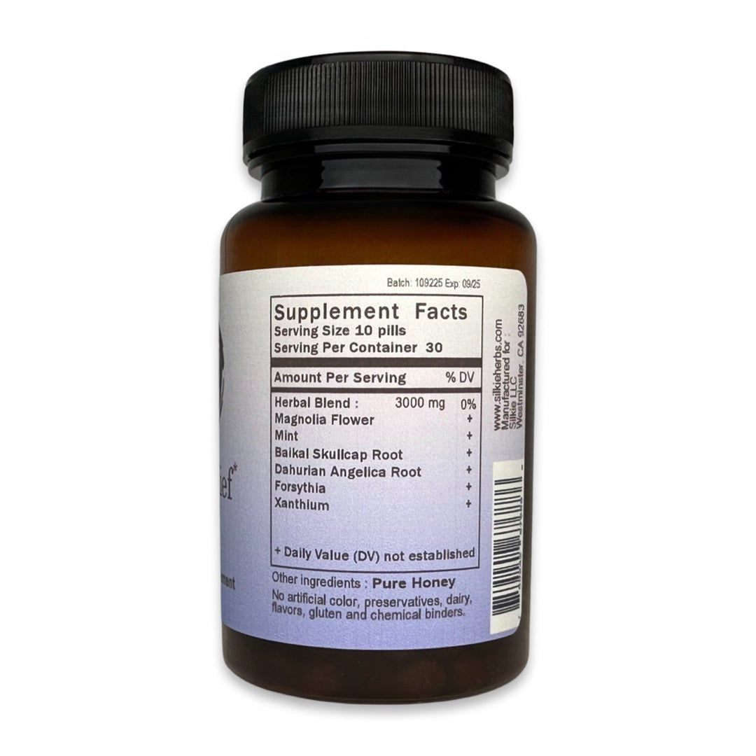 Allergy herbal formula, 100% Pure natural herbs, blended, made, and packaged in the USA, Non GMO | Gluten Free | No sugar, corn or dairy | No artificial colors, flavors, preservatives, chemical binders or wax.