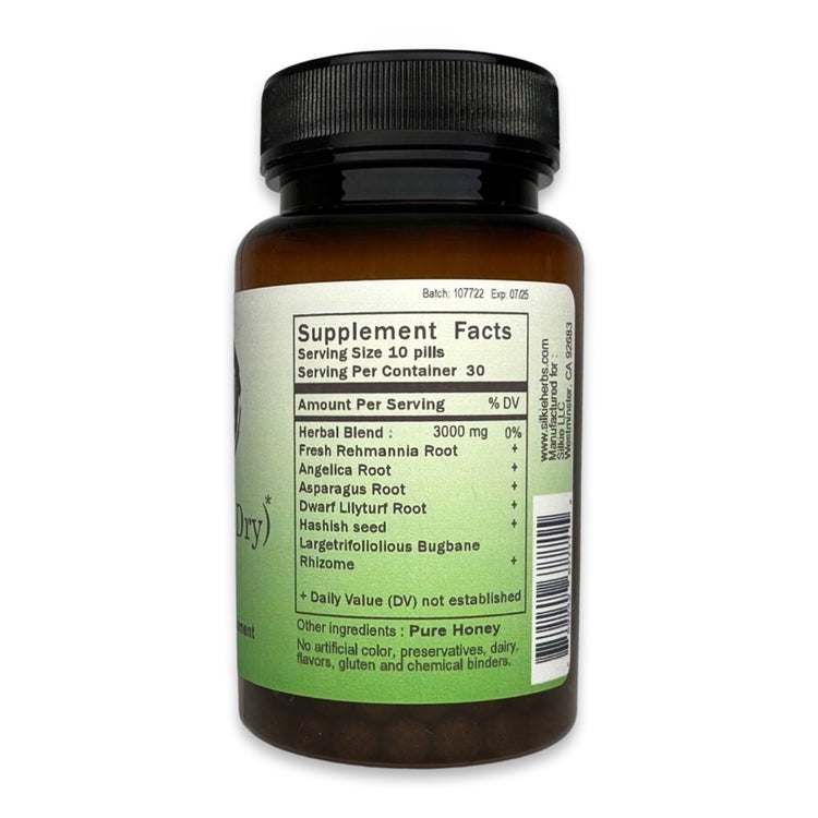Traditional Chinese herbal formula for dry itchy skin, psoriasis behind the ears, neck rash, and skin nourishment