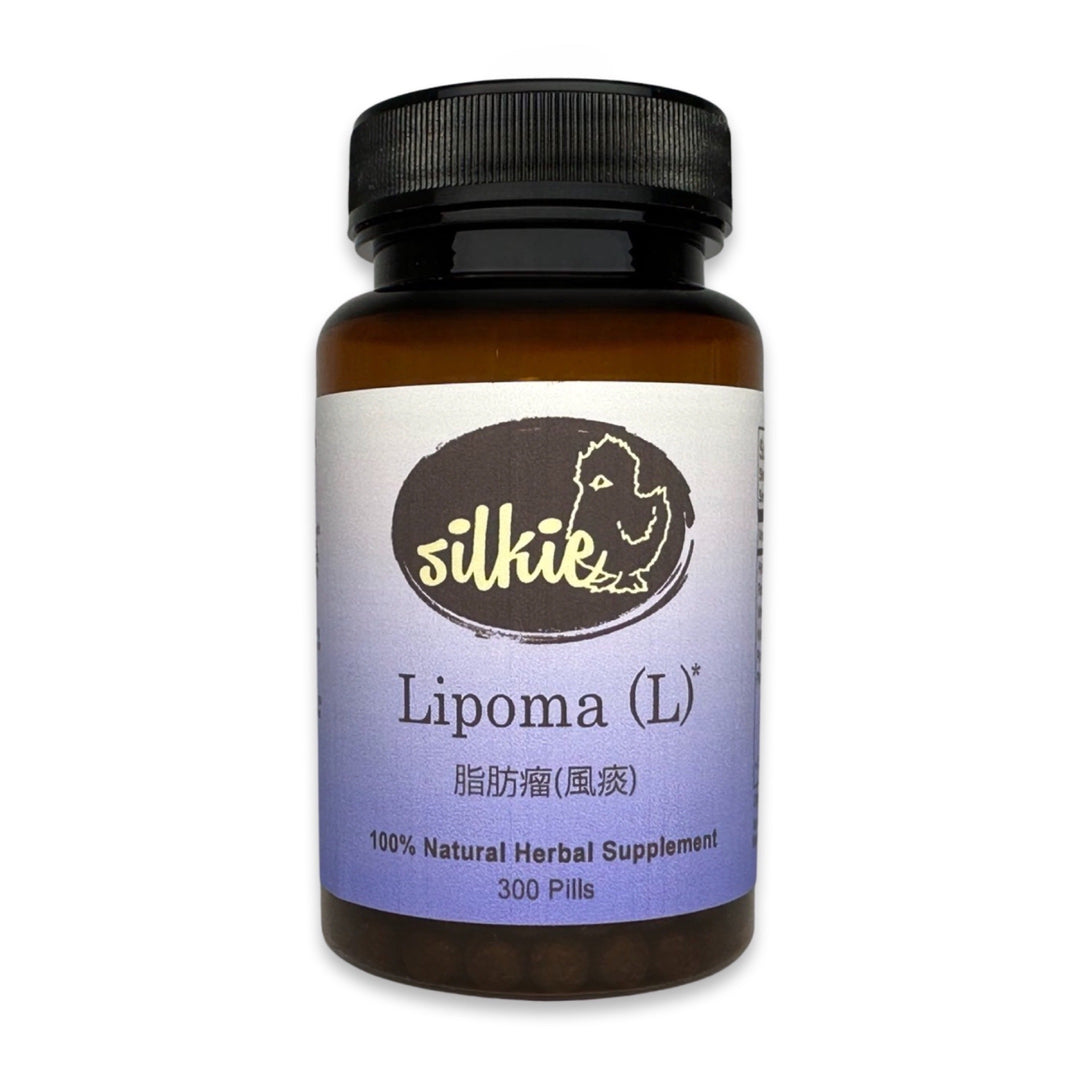 Lipoma Supplement by Silkie Herbs for soft fatty lumps under the skin, Lung Qi support, and phlegm balance, made and packaged in the USA.