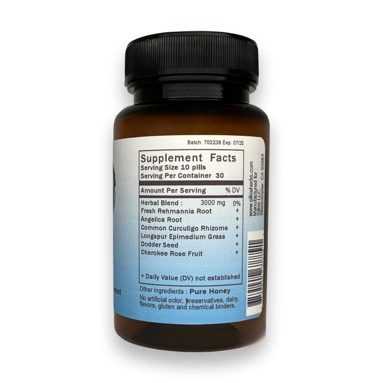 Traditional Chinese herbal formula supporting male performance, erectile function, energy, and vitality