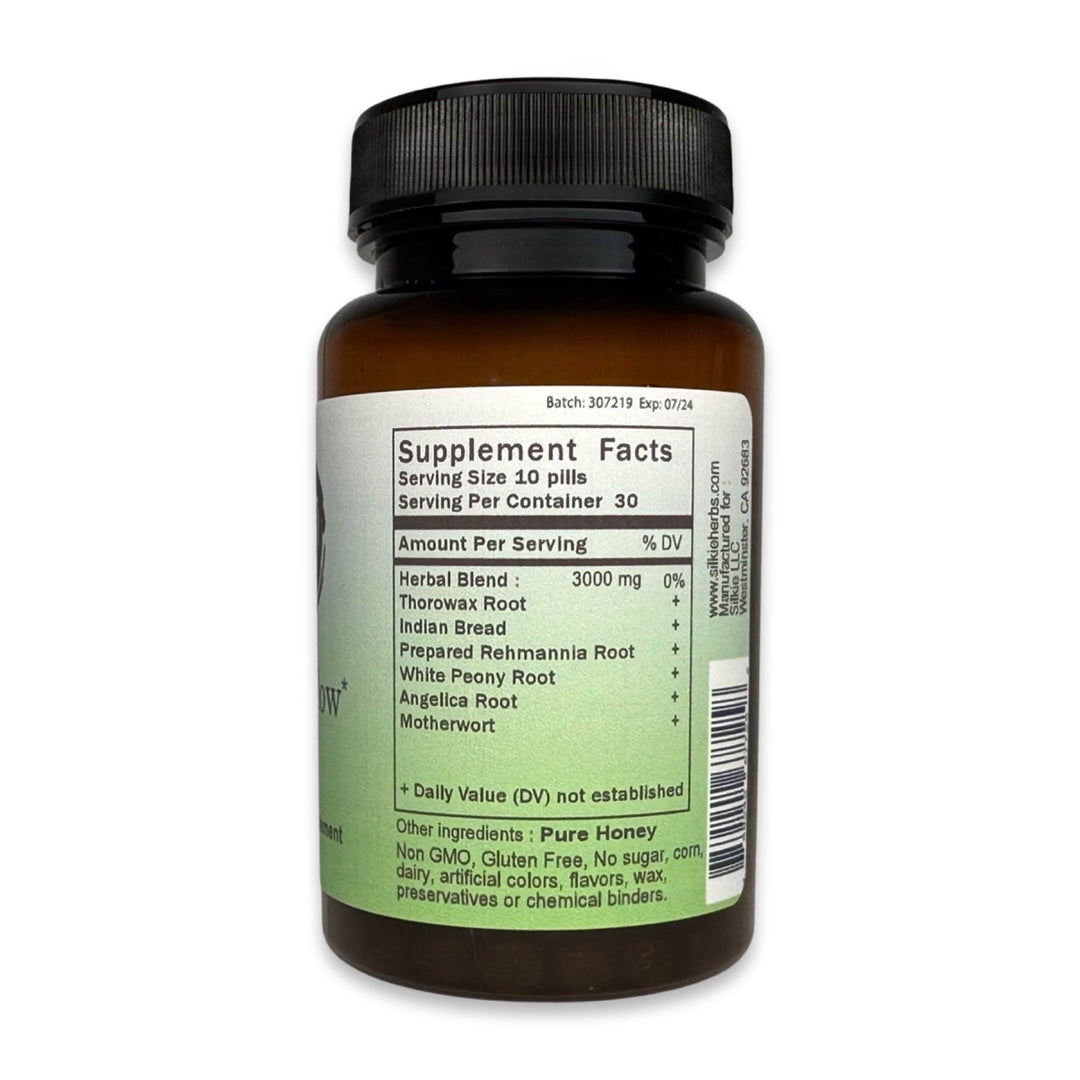 Traditional Chinese herbal formula to support menstrual cycle regularity, hormonal balance, and women's health
