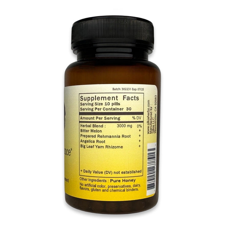 Chinese herbal supplement formulated to support healthy glucose metabolism, energy production, and metabolic balance
