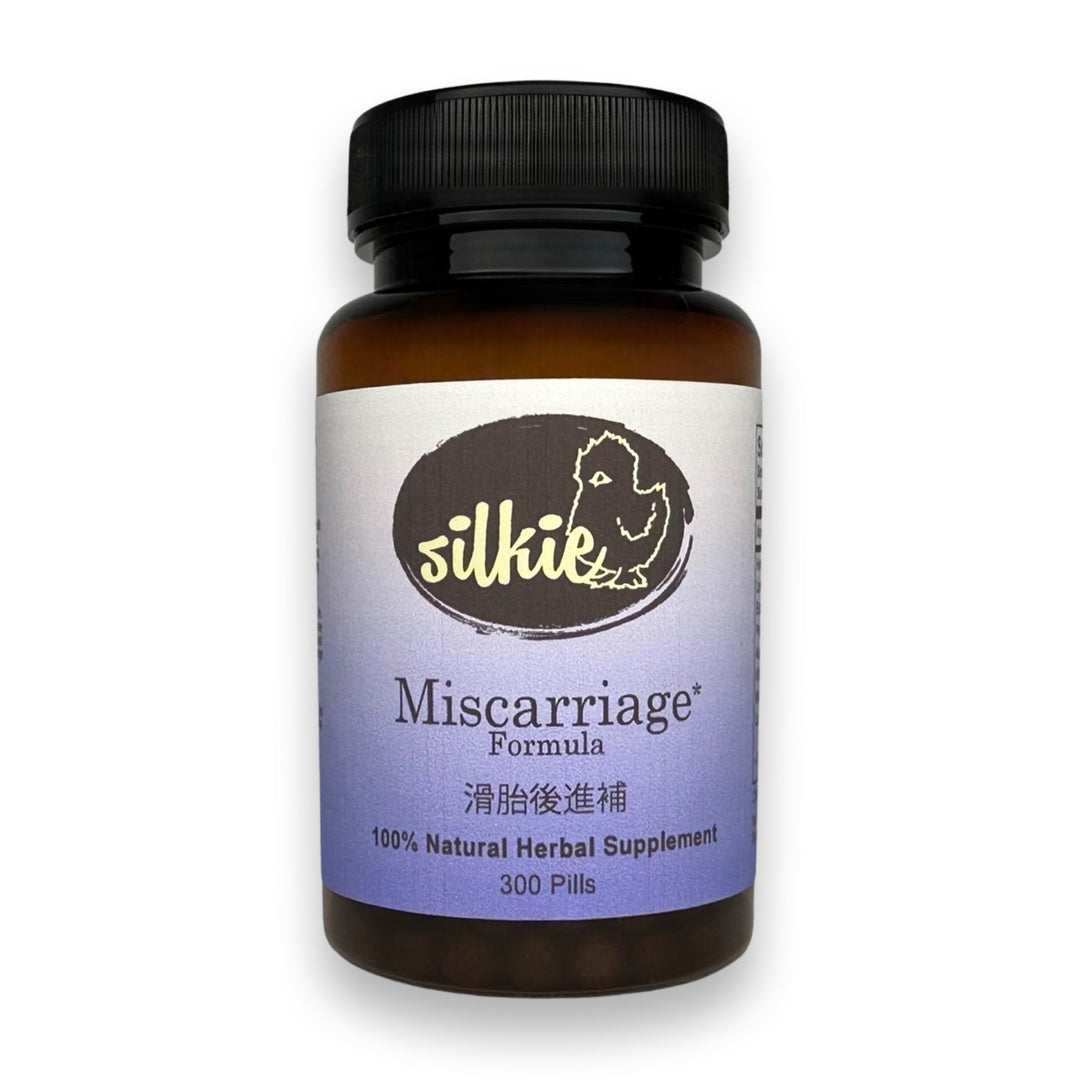 Miscarriage Recovery Supplement by Silkie Herbs for post miscarriage recovery, uterine wellness, and women's reproductive health, made and packaged in the USA.
