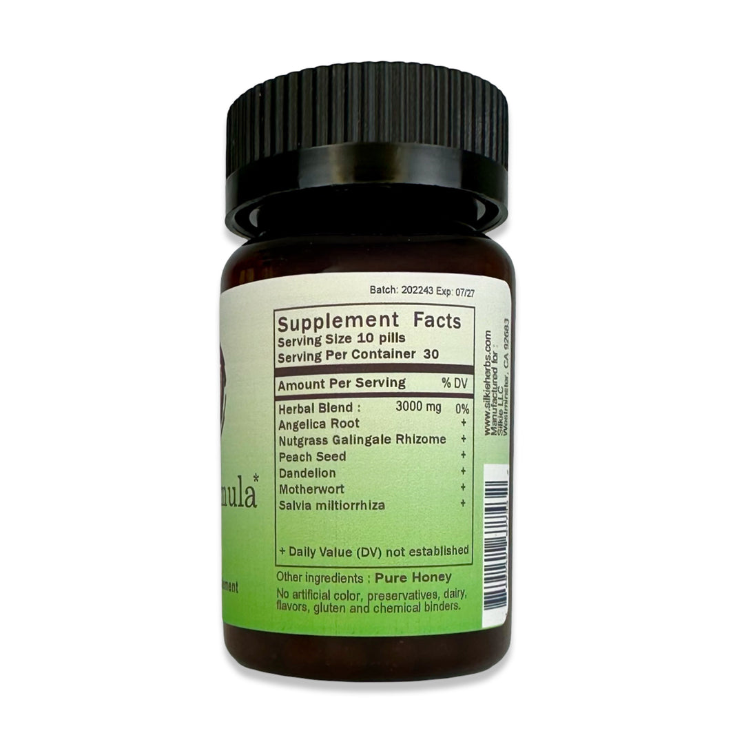 Traditional Chinese herbal formula supporting uterine health, menstrual balance, pelvic wellness, and fibroid support