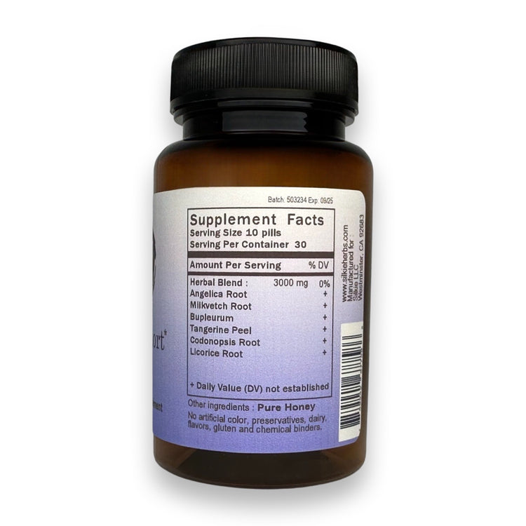 Traditional Chinese herbal formula supporting uterine prolapse symptoms, pelvic pressure, and pelvic health